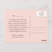 素朴ヴィンテージ結婚フローラ感謝はがき ポストカード (裏面)