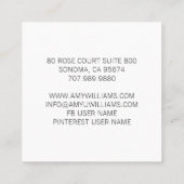 素朴ヴィンテージ結婚フローラ撮影広場B スクエア名刺 (裏面)