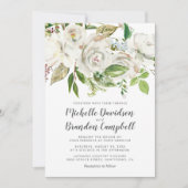 素朴ヴィンテージ結婚フローラ 招待状 (正面)