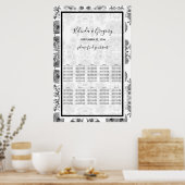 素朴ヴィンテージ結婚席表 ポスター (キッチン)