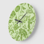 素朴ヴィンテージ緑フローラ ラージ壁時計 (傾斜)