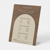 素朴ヴィンテージ自然トーン価格表 台座サイン (正面)