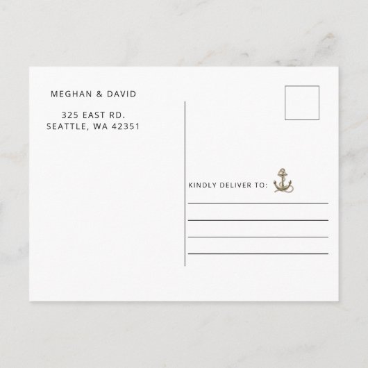 素朴ヴィンテージ航海のいかり 案内ポストカード (裏面)