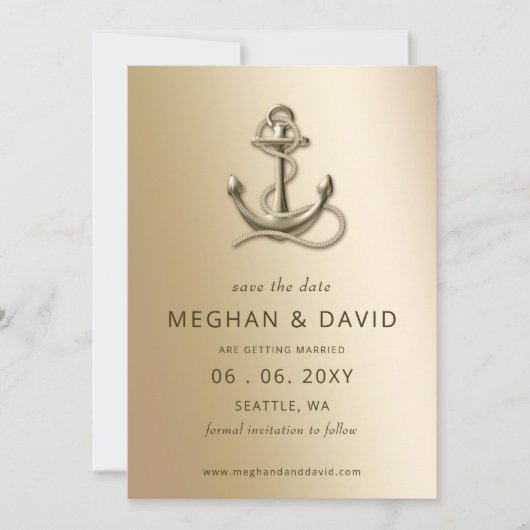 素朴ヴィンテージ航海のいかり 案内状 (正面)