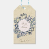 素朴ヴィンテージ花フローラ結婚ズ ギフトタグ (正面)