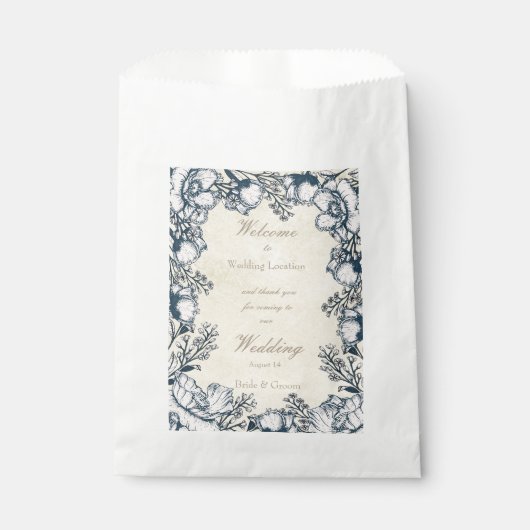 素朴ヴィンテージ花フローラ結婚ズ フェイバーバッグ (正面)