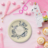 素朴ヴィンテージ花フローラ結婚ズ ペーパープレート (パーティー)