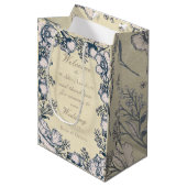 素朴ヴィンテージ花フローラ結婚ズ ミディアムペーパーバッグ (正面アングル)