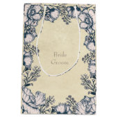 素朴ヴィンテージ花フローラ結婚ズ ミディアムペーパーバッグ (裏面)