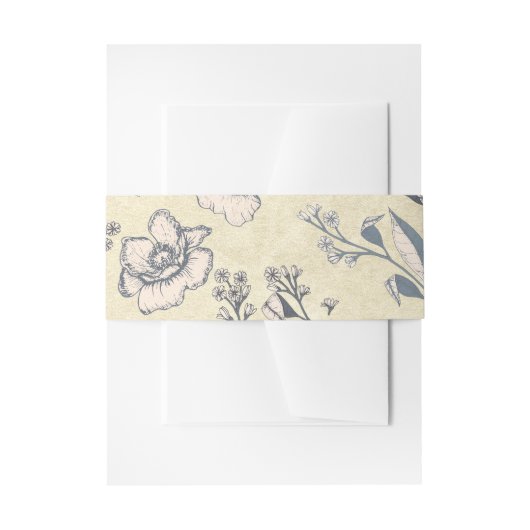 素朴ヴィンテージ花フローラ結婚ズ 招待状ベリーバンド (正面例)