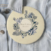 素朴ヴィンテージ花フローラ結婚ズ 缶バッジ (インサイチュ)