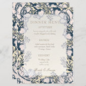 素朴ヴィンテージ花フローラ結婚メニュー メニュー (正面/裏面)