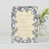 素朴ヴィンテージ花フローラ結婚式招待状 招待状 (スタンド正面)