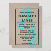 素朴ヴィンテージ花結婚式招待状 招待状 (正面/裏面)