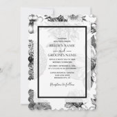 素朴ヴィンテージ花結婚式招待状 招待状 (正面)