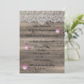 素朴ヴィンテージ蝶結婚式招待状 招待状 (スタンド正面)