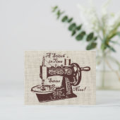 素朴ヴィンテージ裁縫機 ポストカード (スタンド正面)