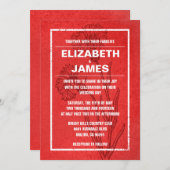 素朴ヴィンテージ赤結婚式招待状 招待状 (正面/裏面)