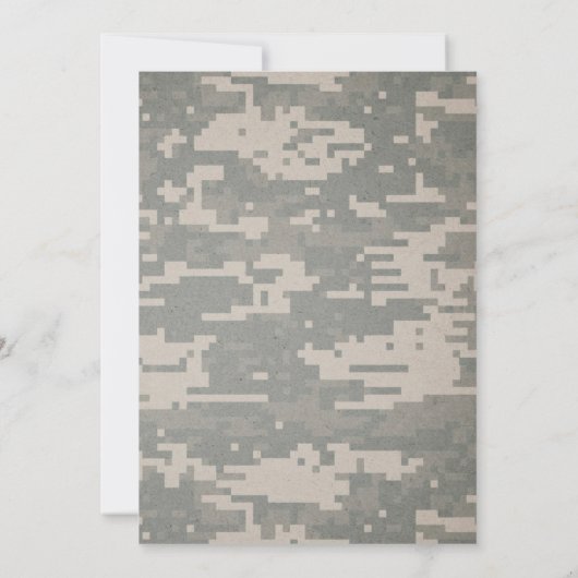 素朴ヴィンテージ軍隊結婚式招待状 招待状 (裏面)