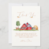 素朴ヴィンテージ農家市場納屋周囲の庭ベビーシャワー サンキューカード (正面)
