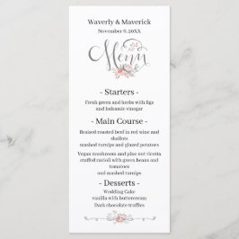 素朴ヴィンテージ野の花ボタニカル結婚ズ メニュー