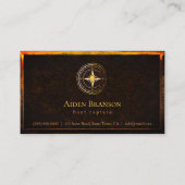 素朴ヴィンテージ金ゴールドコンパス航海のボート 名刺 (裏面)