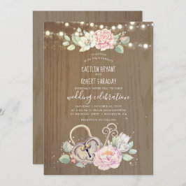 素朴ヴィンテージ鍵とロ結婚ック 招待状