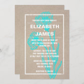 素朴ヴィンテージ非公式結婚式招待状 招待状 (正面/裏面)