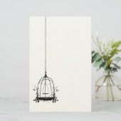 素朴ヴィンテージ鳥かご 便箋 (スタンド正面)