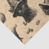 素朴ヴィンテージ黒猫ウィッチハロウィーンパターン 薄葉紙 (詳細)