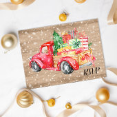 素朴ヴィンテージ |クリスマス休暇RSVP インビテーションポストカード