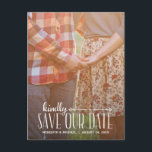 素朴ヴィンテージ |写真の日付の保存 案内ポストカード<br><div class="desc">この日付お洒落を保存する豪華な素朴なヴィンテージレタリングデザインフルブリード写真を置く。</div>