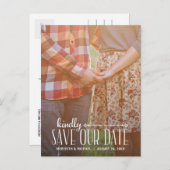 素朴ヴィンテージ |写真の日付の保存 案内ポストカード (正面/裏面)