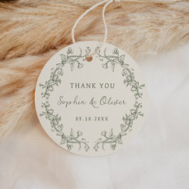 素朴ヴィンテージSageフローラフレ結婚ーム フェイバータグ