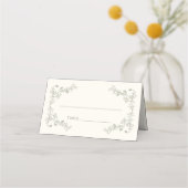 素朴ヴィンテージSageフローラフレ結婚ーム プレイスカード (正面)