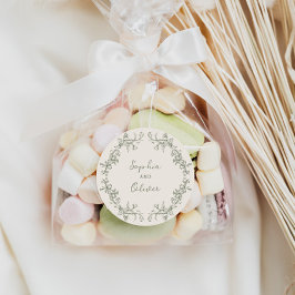 素朴ヴィンテージSageフローラフレ結婚ーム ラウンドシール