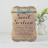 素朴ヴィンテージSweet sixteen誕生日招待状 招待状 (スタンド正面)