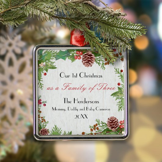 素朴三里塚の生まれたばかりの家族 メタルオーナメント