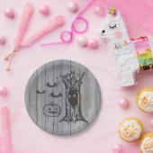 素朴不気味ハッピーハローウィン衣装パーティー ペーパープレート (パーティー)