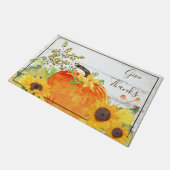 素朴与え感謝していひま花とカボチャ ドアマット (アングル)