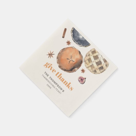 素朴与え感謝してい感謝祭ディナー紙 スタンダードカクテルナプキン (角)