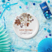 素朴与え感謝してい秋フローラ紙プレート ペーパープレート (パーティー)