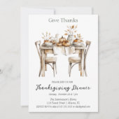 素朴与え感謝してい食 招待状 (正面)