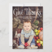 素朴与え感謝していThanksgiving写真 シーズンカード (正面)