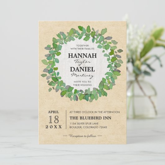 素朴中性結婚リースカスタム招待状 招待状 (スタンド正面)