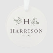 素朴休日モノグラム写真オーナメント オーナメント (正面)