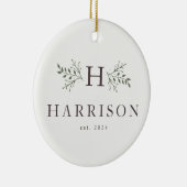 素朴休日モノグラム新着写真オーナメント セラミックオーナメント (右)