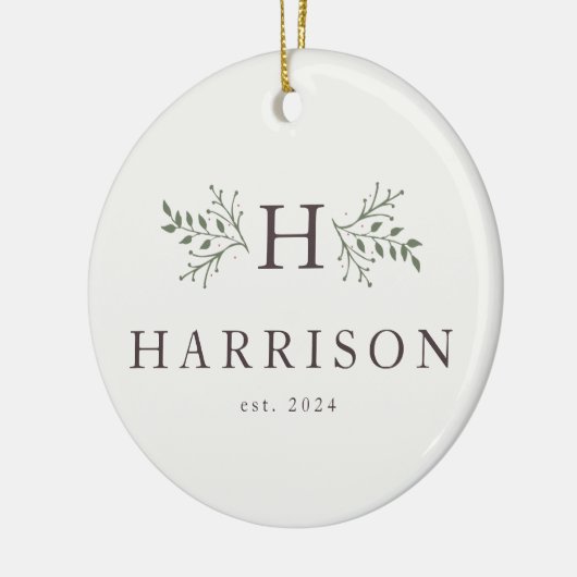 素朴休日モノグラム新着写真オーナメント セラミックオーナメント (左)