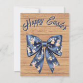 素朴伝統的な木製帯ハッピーイースター シーズンカード (正面)