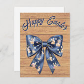 素朴伝統的な木製帯ハッピーイースター シーズンカード (正面/裏面)